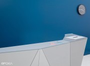 Détail top de finition verre banque Alpa