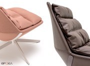 Détail dossier cuir fauteuil Fat Frank en cuir