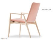 Fauteuil en bois Malmö 298, assise en tissu ou similicuir
