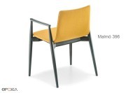 Fauteuil en bois Malmö 396, assise en tissu ou similicuir