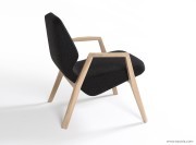 Fauteuil lounge avec accoudoirs Oblique, structure chêne clair