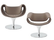 Fauteuil Perillo totalement tapissé en cuir 