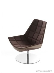 Fauteuil pivotant Kayak capitonné marron