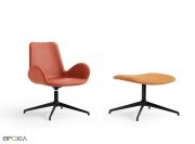 Fauteuil Dalia dossier standard et son ottoman