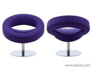 Fauteuil accueil Hello tissu violet