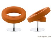 Fauteuil accueil Hello tissu orange