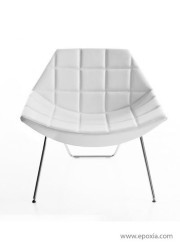 Fauteuil attente Kayak capitonné blanc