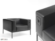 Fauteuil BB3, revêtement cuir, connectique en option