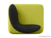 Fauteuil tissu bicolore Chat