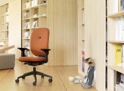 Fauteuil de bureau rembourré Alaia revêtement tissu orange