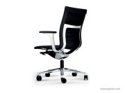 Fauteuil bureau Una plus cuir noir 