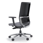 Fauteuil de bureau 2K8 dossier résille support dossier alu poli