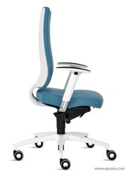 Fauteuil de bureau Intouch, coque blanche, accoudoirs réglables