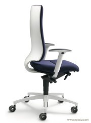 Fauteuil de bureau tissu Intouch coque blanche