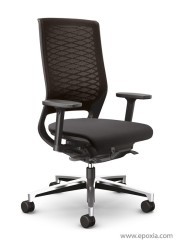 Fauteuil de bureau Mer Mesh coque noire, dossier résille