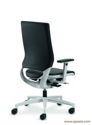 Fauteuil de bureau Mer Mesh rembourré tissu chicago noir, coque blanche