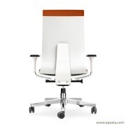 Fauteuil de bureau Pyla coque gris clair, structure et piètement alu poli