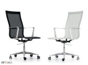 Fauteuil travail Una management résille blanche  et noire