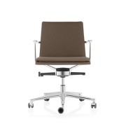 Fauteuil de bureau Valea Soft avec mécanique basculante, revêtement tissu. Dossier bas