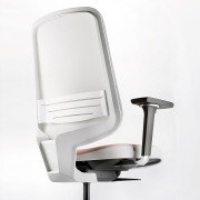 Fauteuil de bureau résille blanche, cadre blanc et support lombaire collection Dot Pro