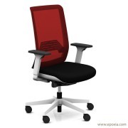Chaise de bureau Wi-max blanc résille rouge