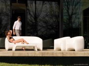 Mobilier pour terrasse Blow : table basse, fauteuil et canapé