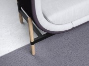 Fauteuil 1 place Capsule de Palau (Casala), pied en chêne naturel vernis