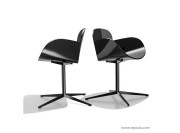 Fauteuils d'attente Coccola coque laquée noire