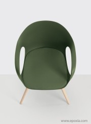 Fauteuil visiteur collection Elephant vert olive avec coussin amovible