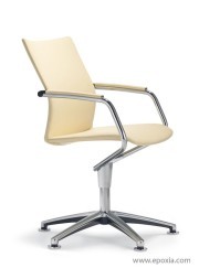 Fauteuil de réunion Ciello en cuir, dossier bas