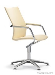 Fauteuil de réunion Ciello en cuir, dossier haut