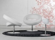 Fauteuil accueil Hello cuir blanc