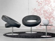 Fauteuil accueil Hello cuir noir