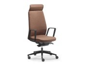 Fauteuil de direction Eden 02 avec têtière, pied noir.
