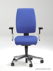 Fauteuil Giroflex 68 avec accoudoirs et tissu bleu