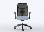 Fauteuils Akila, structure noire, dossier ouvert en résille