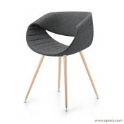 Fauteuil tissu Little Perillo pieds bois