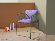 Fauteuil outdoor avec accoudoirs cordes Nari