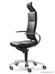 Fauteuil de direction Intouch cuir avec appui tête et accoudoirs fixes