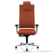 Fauteuil direction Lacinta orange dossier haut avec tétière