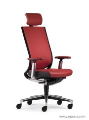 Fauteuil de direction Duera en cuir avec appui-tête