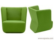 Fauteuil dossier bas Basket tissu vert