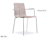 Fauteuil empilable Inga 5614, assise bois