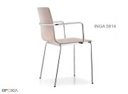 Fauteuil empilable Inga 5614, assise bois
