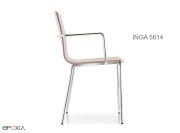 Fauteuil empilable Inga 5614, assise bois