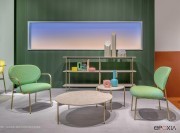 Salon avec chaise, fauteuil et table basse Blume