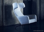 Fauteuil dossier haut Havana pieds noir
