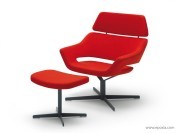 Fauteuil dossier haut Hitch Mylius 85 avec repose-pieds et piétement 4 branches