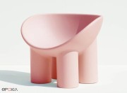 Fauteuil Roly Poly en polyéthylène rose