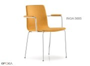 Fauteuil empilable Inga 5685, assise tissu ou simili cuir